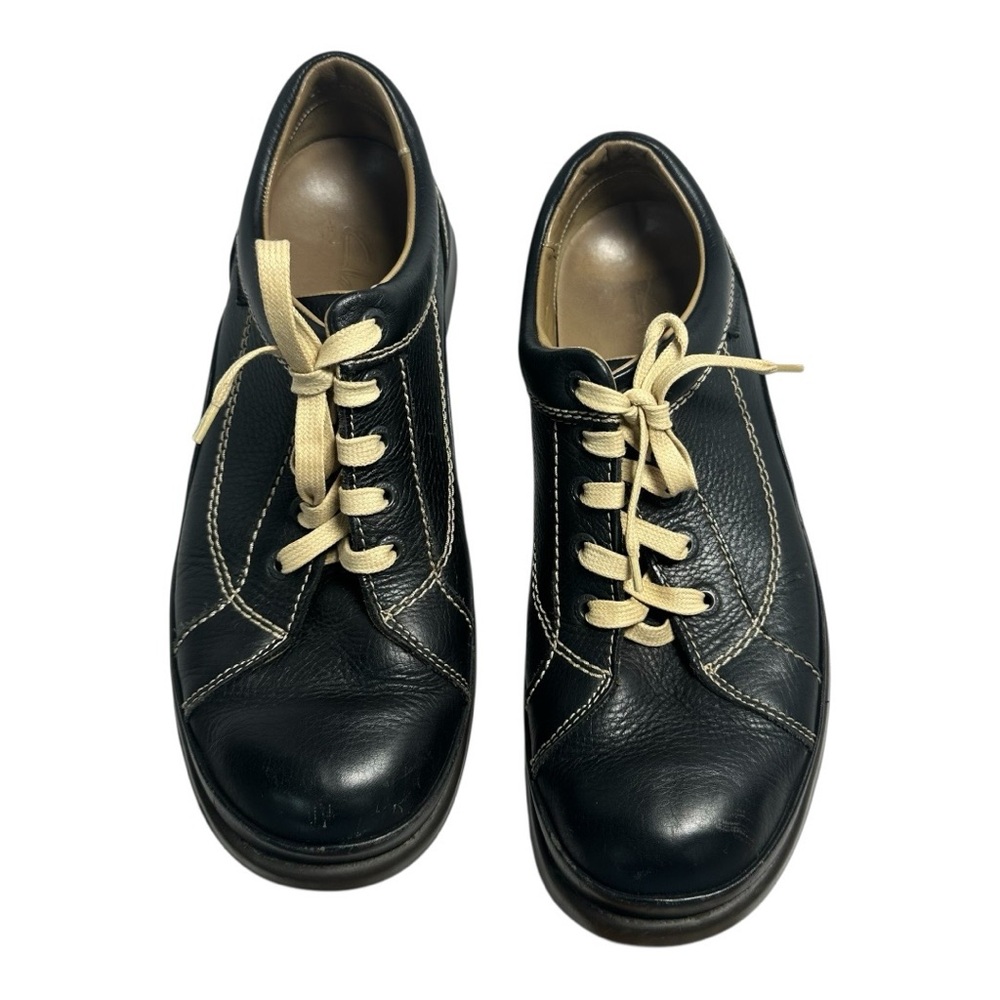Clarks Black Leather Lace Up Comfort Shoes Men Size 11.5 M Made in Portugal